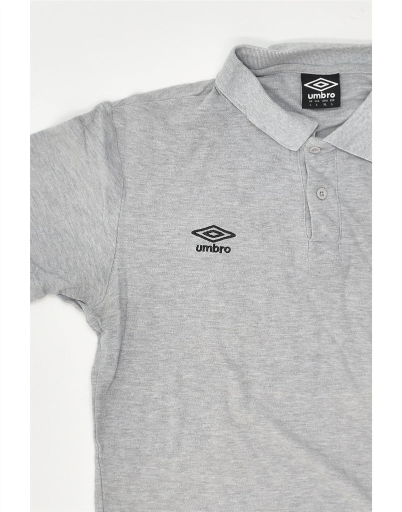 UMBRO Mens Slim Polo Shirt Large Grey Cotton | Vintage Umbro | Thrift | Second-Hand Umbro | Used Clothing | Messina Hembry 