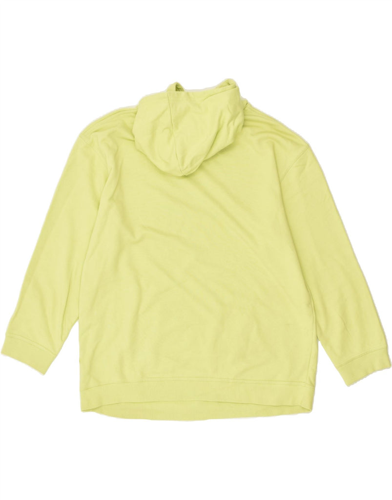 KAPPA Womens Oversized Graphic Hoodie Jumper UK 16 Large Yellow Cotton | Vintage Kappa | Thrift | Second-Hand Kappa | Used Clothing | Messina Hembry 