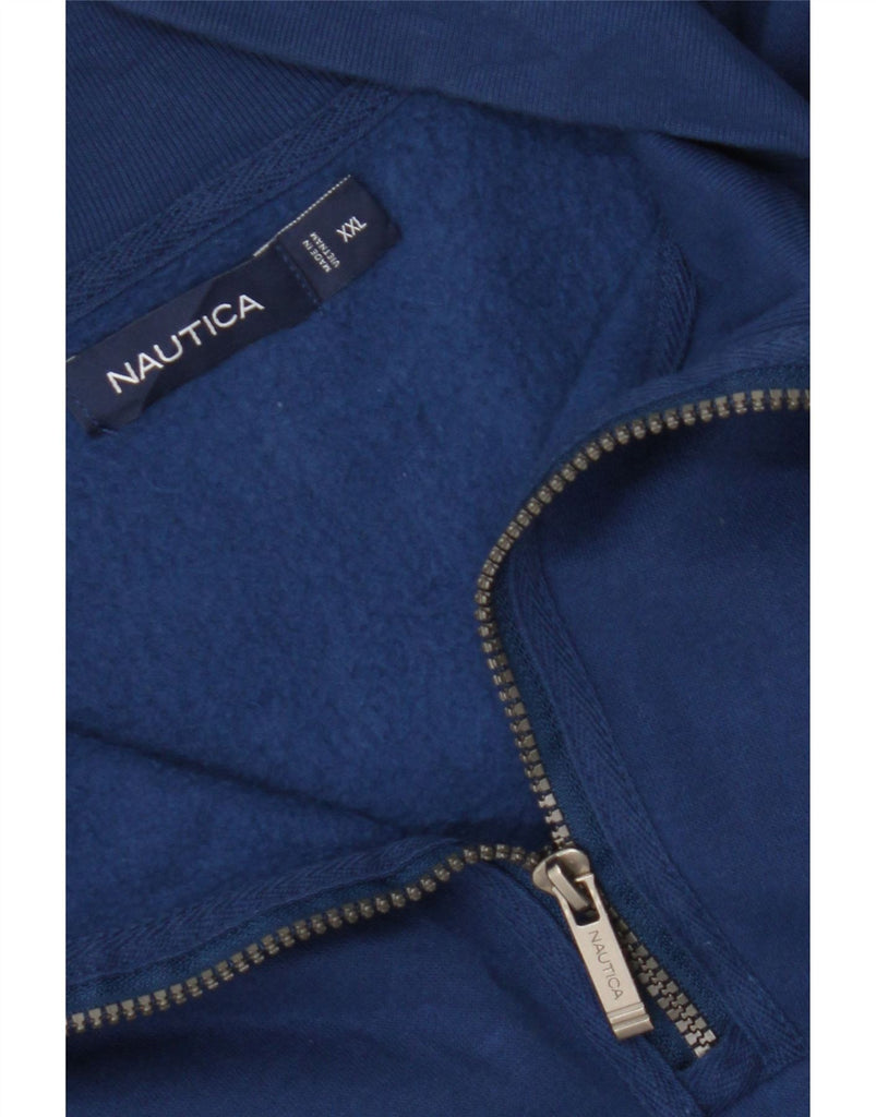 NAUTICA Mens Zip Neck Pullover Tracksuit Top 2XL Navy Blue Cotton Vintage Nautica and Second-Hand Nautica from Messina Hembry 
