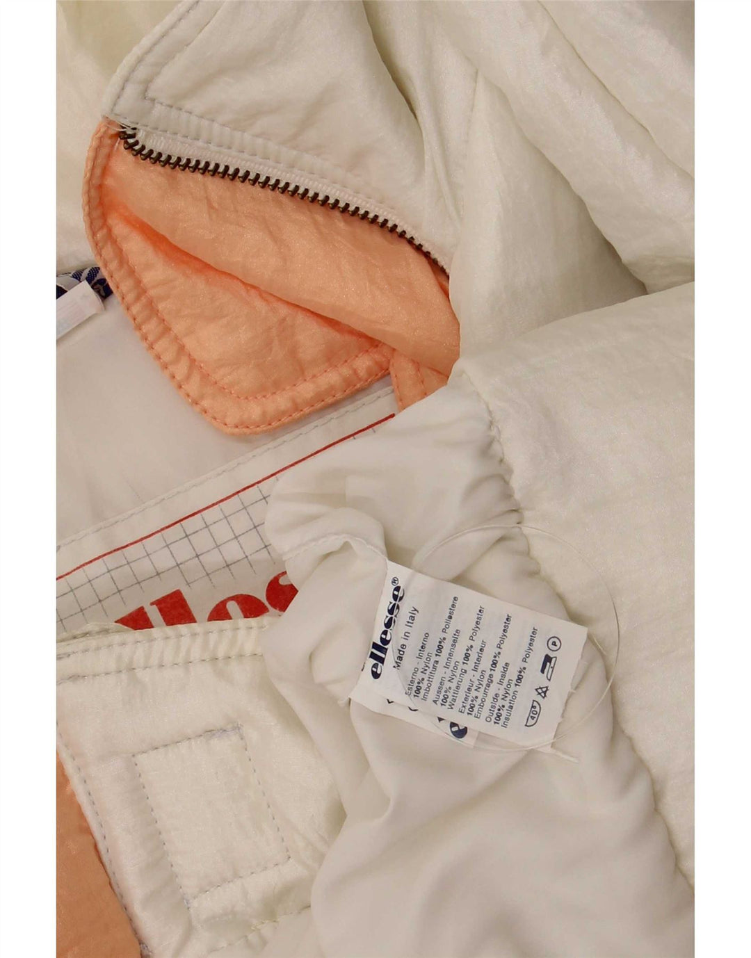 Ellesse Womens Loose Fit Padded Jacket IT 48 XL White Nylon Retro