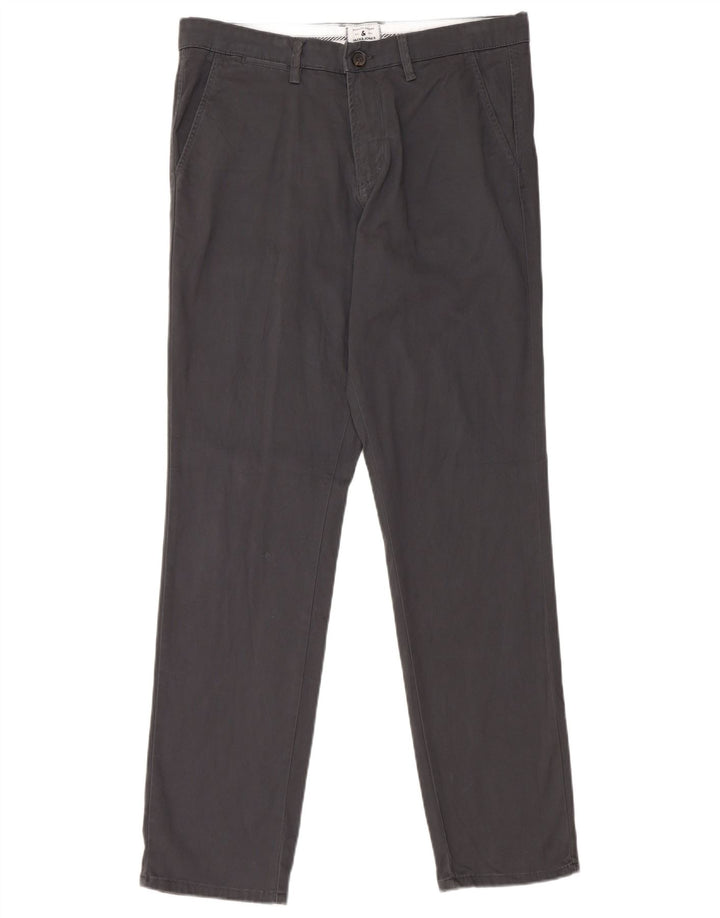 JACK & JONES Mens Slim Chino Trousers W32 L32 Grey Cotton