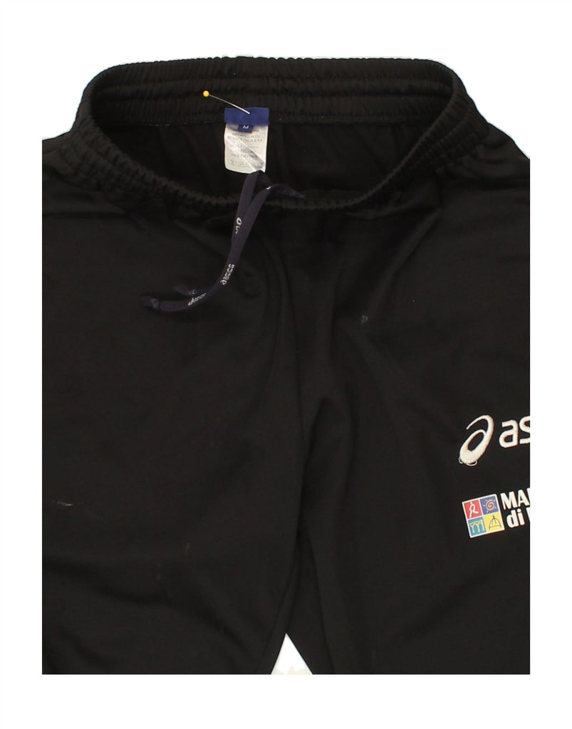 ASICS Mens Graphic Tracksuit Trousers Medium Black Polyester Vintage Asics and Second-Hand Asics from Messina Hembry 