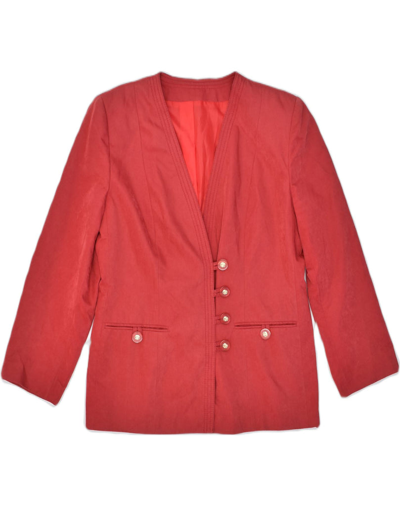 VINTAGE Womens 4 Button Blazer Jacket IT 44 Medium Red Cupro | Vintage | Thrift | Second-Hand | Used Clothing | Messina Hembry 