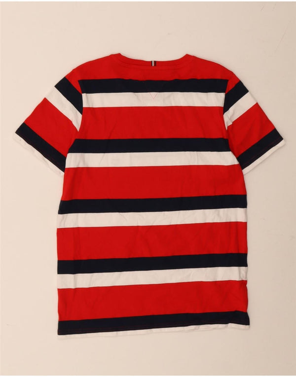 Tommy Hilfiger Boys Graphic T-Shirt Top 15-16 Years Red Striped Cotton