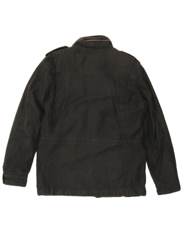 Superdry Mens Hooded Military Jacket UK 36 Small Black