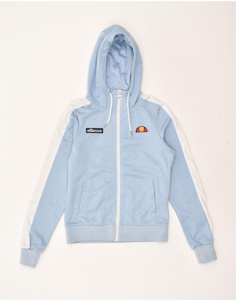 ELLESSE Womens Zip Hoodie Sweater US 6 Medium Blue Polyester | Vintage Ellesse | Thrift | Second-Hand Ellesse | Used Clothing | Messina Hembry 