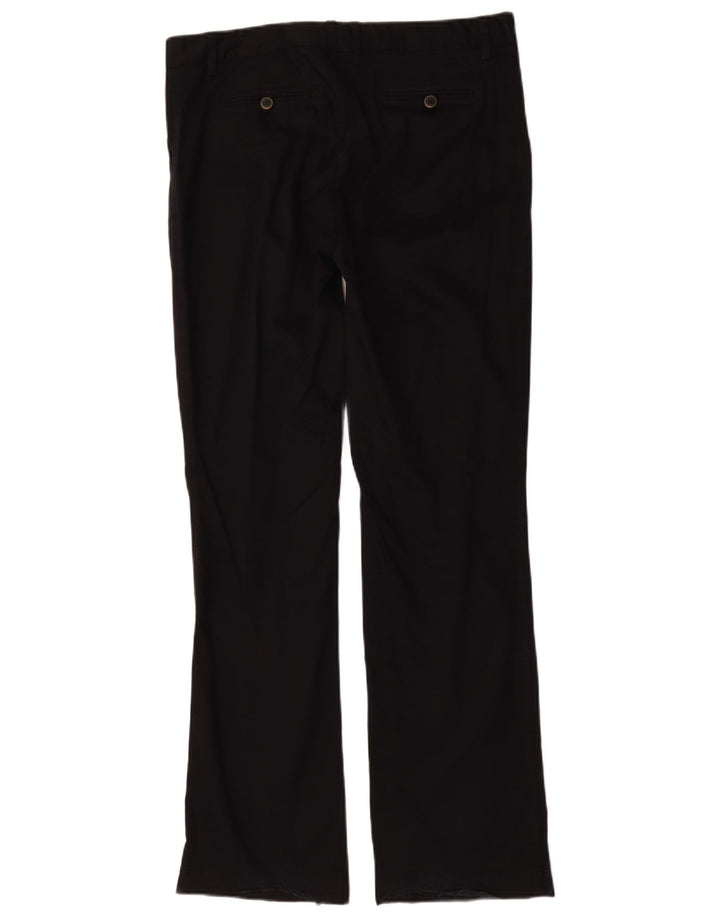 Massimo Dutti Womens Bootcut Chino Trousers W34 L32 Black Cotton