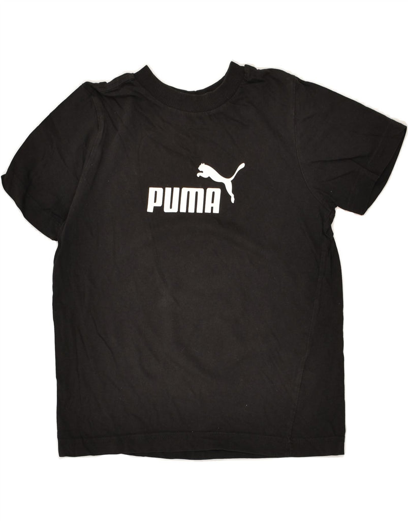 PUMA Boys Graphic T-Shirt Top 7-8 Years Small Black Cotton | Vintage Puma | Thrift | Second-Hand Puma | Used Clothing | Messina Hembry 