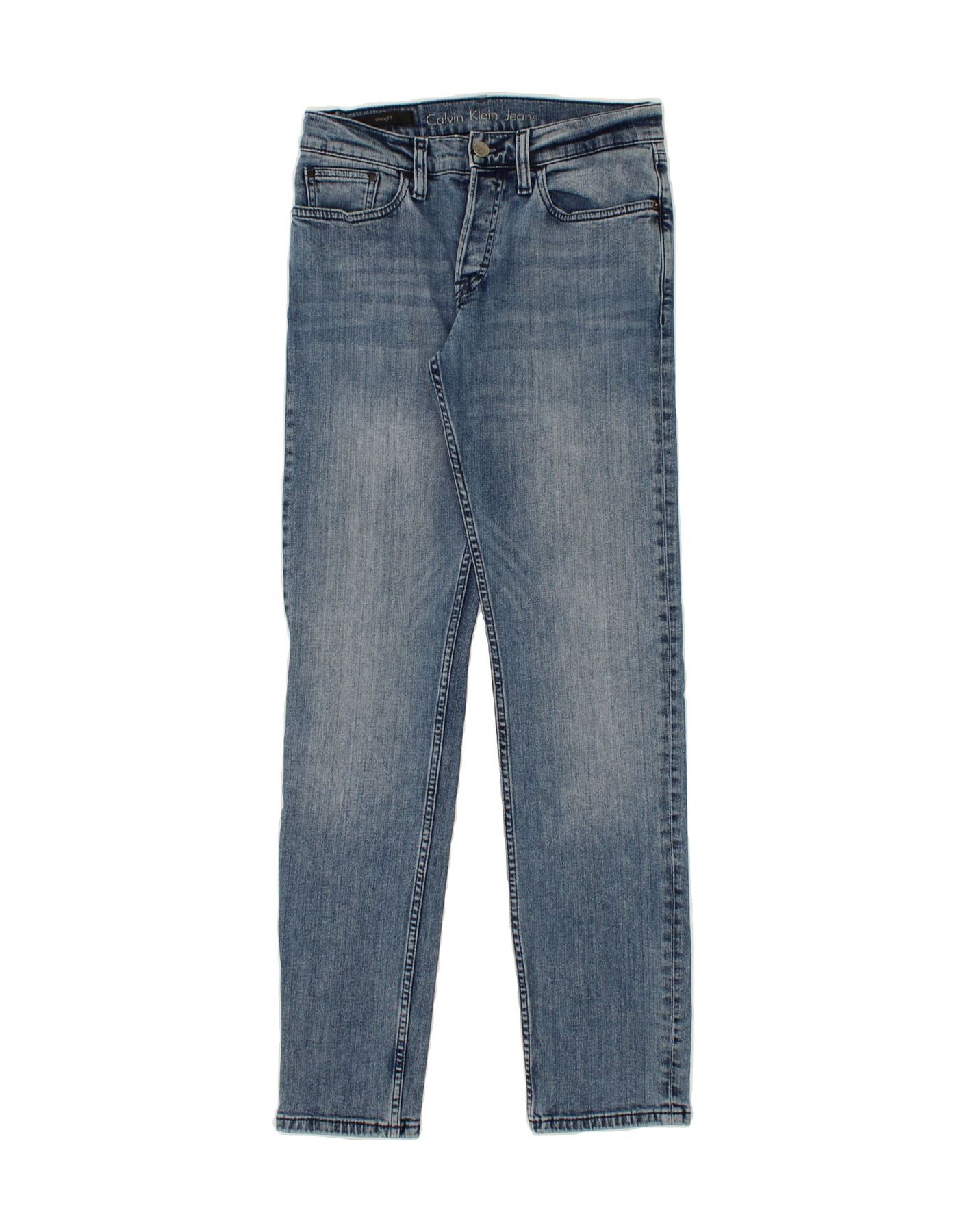 CALVIN KLEIN Womens Straight Jeans W28 L31 Blue Cotton Vintage