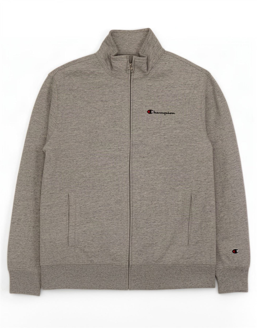 Champion Mens Tracksuit Top Jacket Medium Grey Flecked Cotton