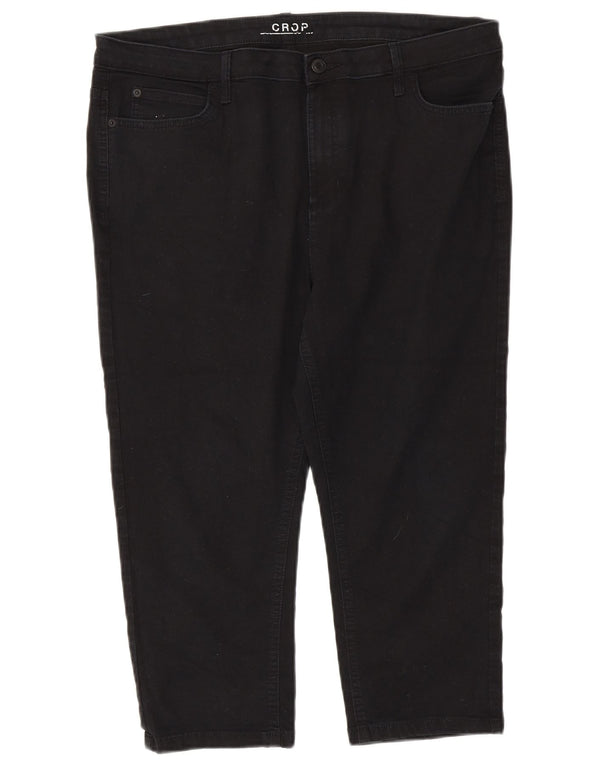 Marks & Spencer Womens Straight Capri Trousers UK 18 XL W36 L20 Black