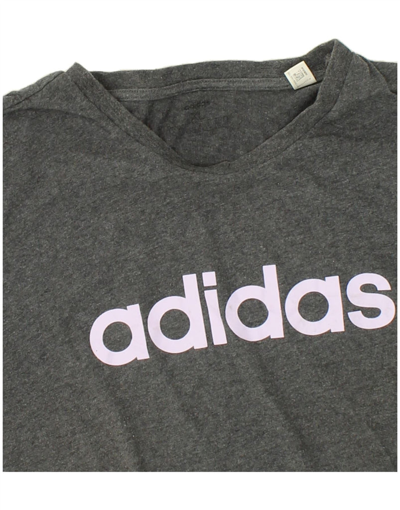 ADIDAS Womens Graphic T-Shirt Top UK 18 XL Grey Cotton | Vintage Adidas | Thrift | Second-Hand Adidas | Used Clothing | Messina Hembry 