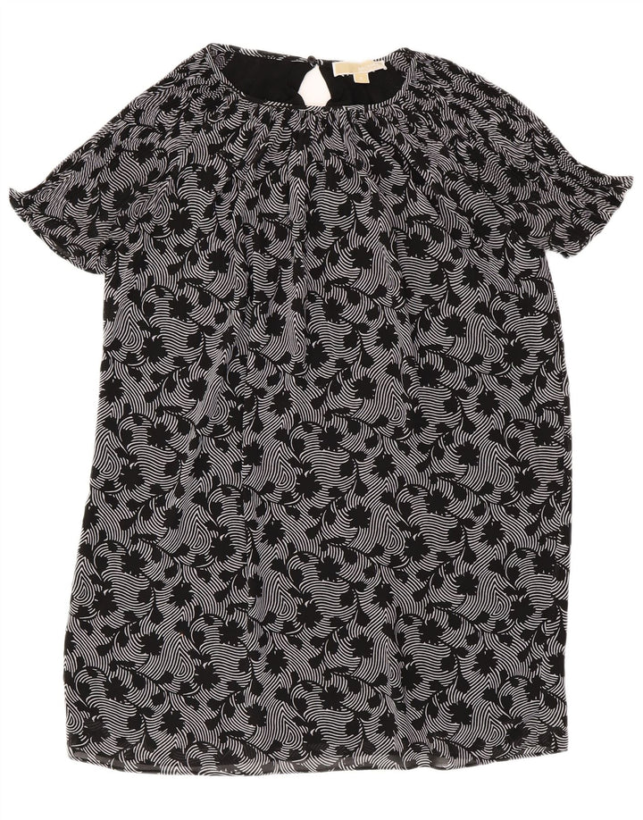 MICHAEL KORS Womens Oversized Shift Dress UK 14 Medium Black Floral