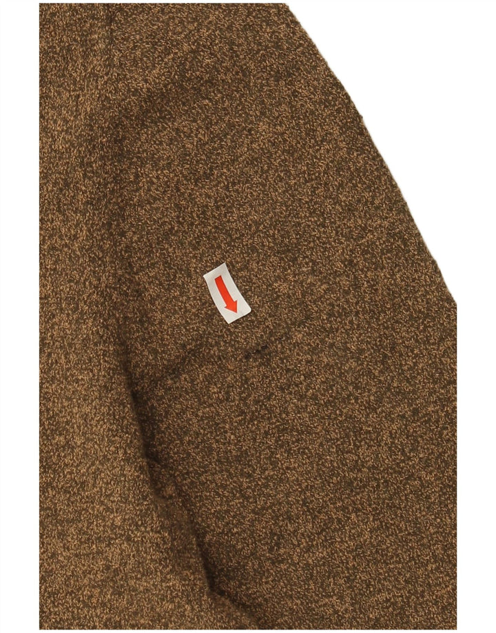 Lyle & Scott Mens Crew Neck Jumper Sweater Small Khaki Flecked Cotton