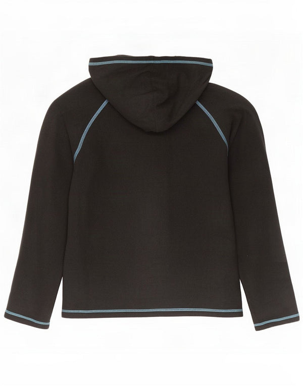The North Face Girls Hooded Fleece Jacket 11-12 Years Large Black Polyester