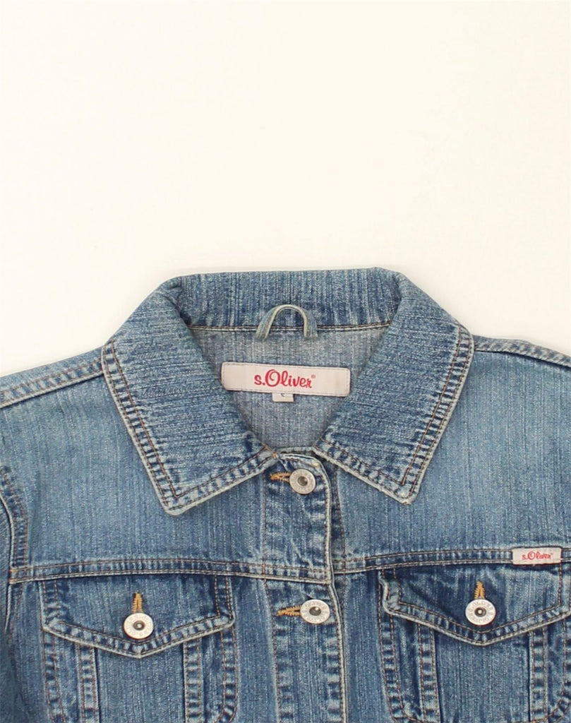 S.OLIVER Womens Denim Jacket UK 10 Small Blue Cotton | Vintage S.Oliver | Thrift | Second-Hand S.Oliver | Used Clothing | Messina Hembry 