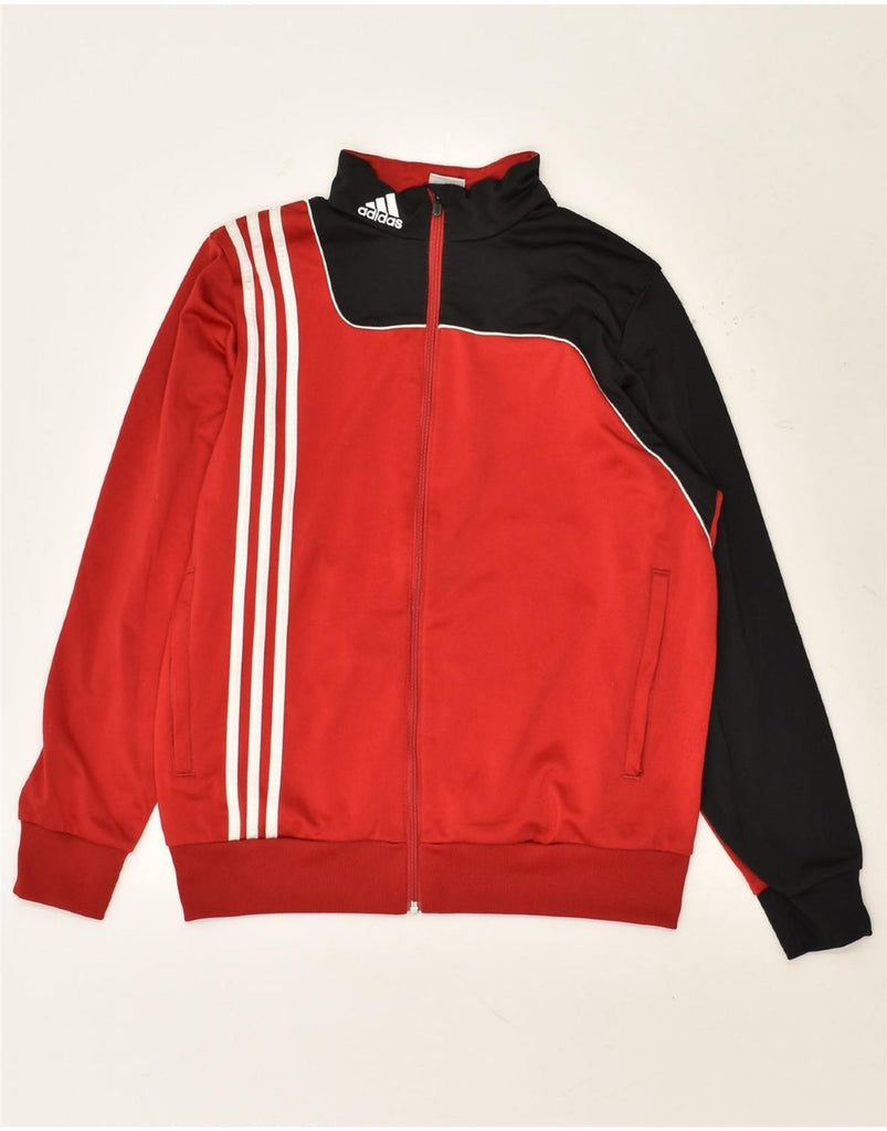 ADIDAS Boys Tracksuit Top Jacket 15-16 Years Red Colourblock Polyester | Vintage Adidas | Thrift | Second-Hand Adidas | Used Clothing | Messina Hembry 