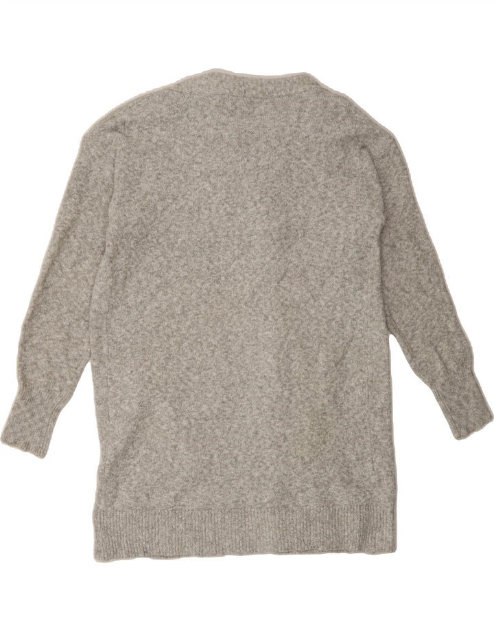 EDDIE BAUER Womens Oversized Open Cardigan Sweater UK 6 XS Grey Cotton Vintage Eddie Bauer and Second-Hand Eddie Bauer from Messina Hembry 