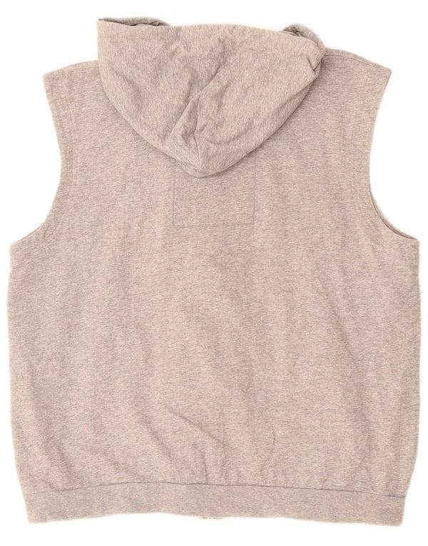 NIKE Mens Sleeveless Zip Hoodie Sweater UK 39/41Medium Grey Cotton