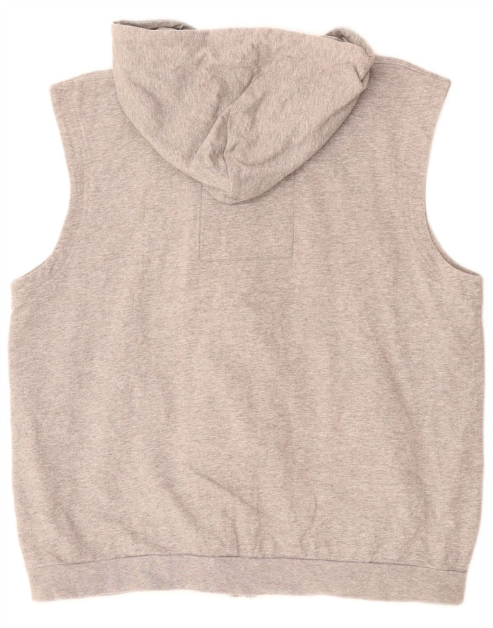 NIKE Mens Sleeveless Zip Hoodie Sweater UK 39/41Medium Grey Cotton