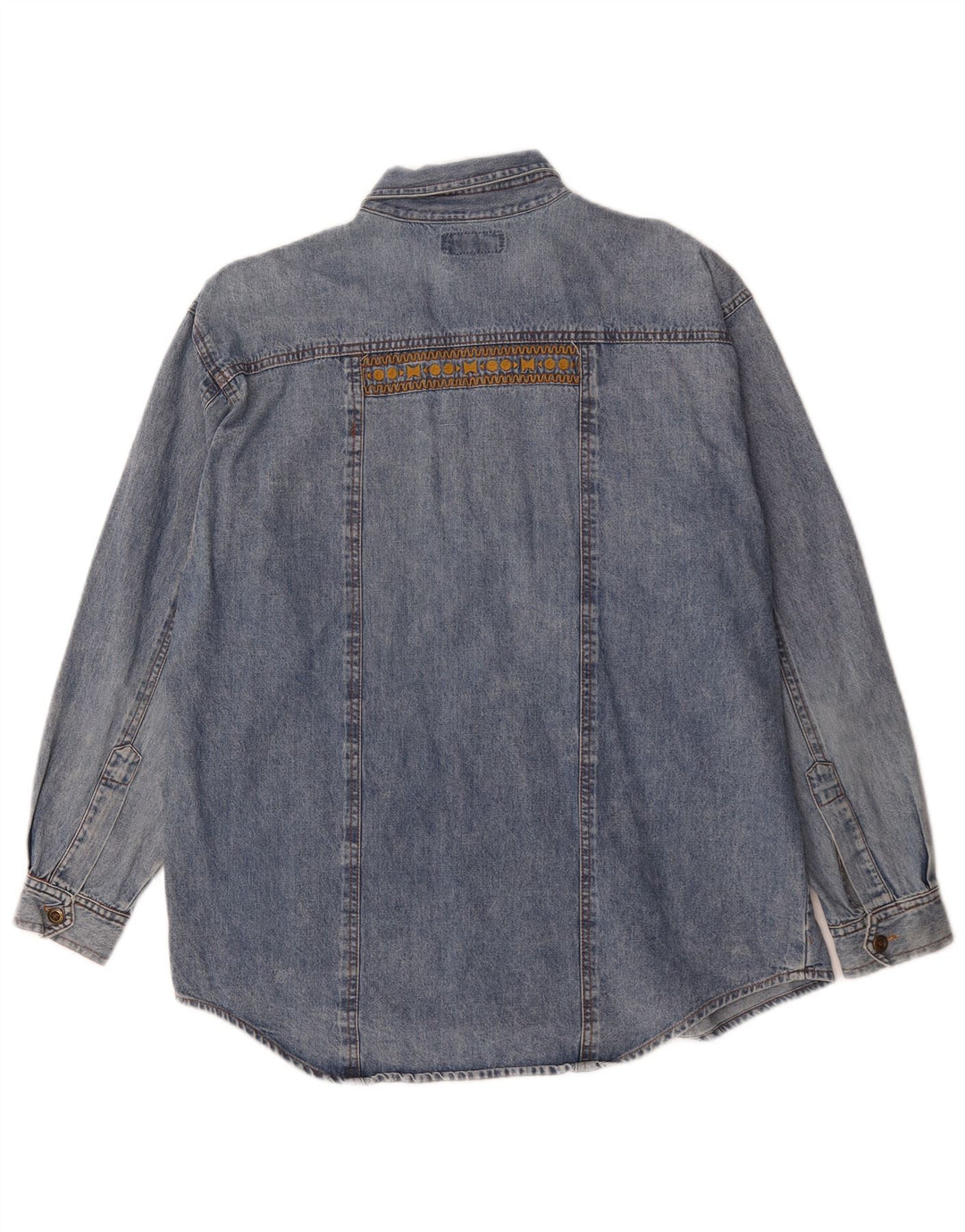 Vintage Mens Denim Shirt Large Blue