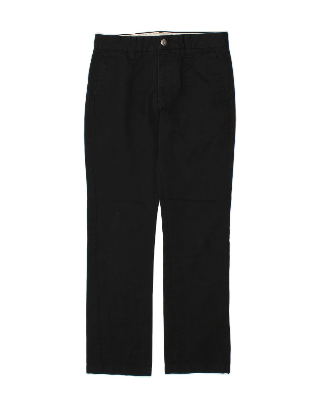 VOLCOM Girls Chino Trousers 15-16 Years W28 L28 Black Polyester Vintage Volcom and Second-Hand Volcom from Messina Hembry 