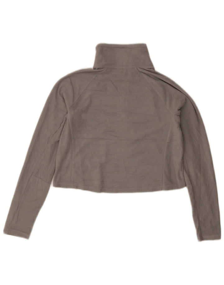 Columbia Womens Crop Zip Neck Fleece Jumper UK 8 Small Grey Polyester