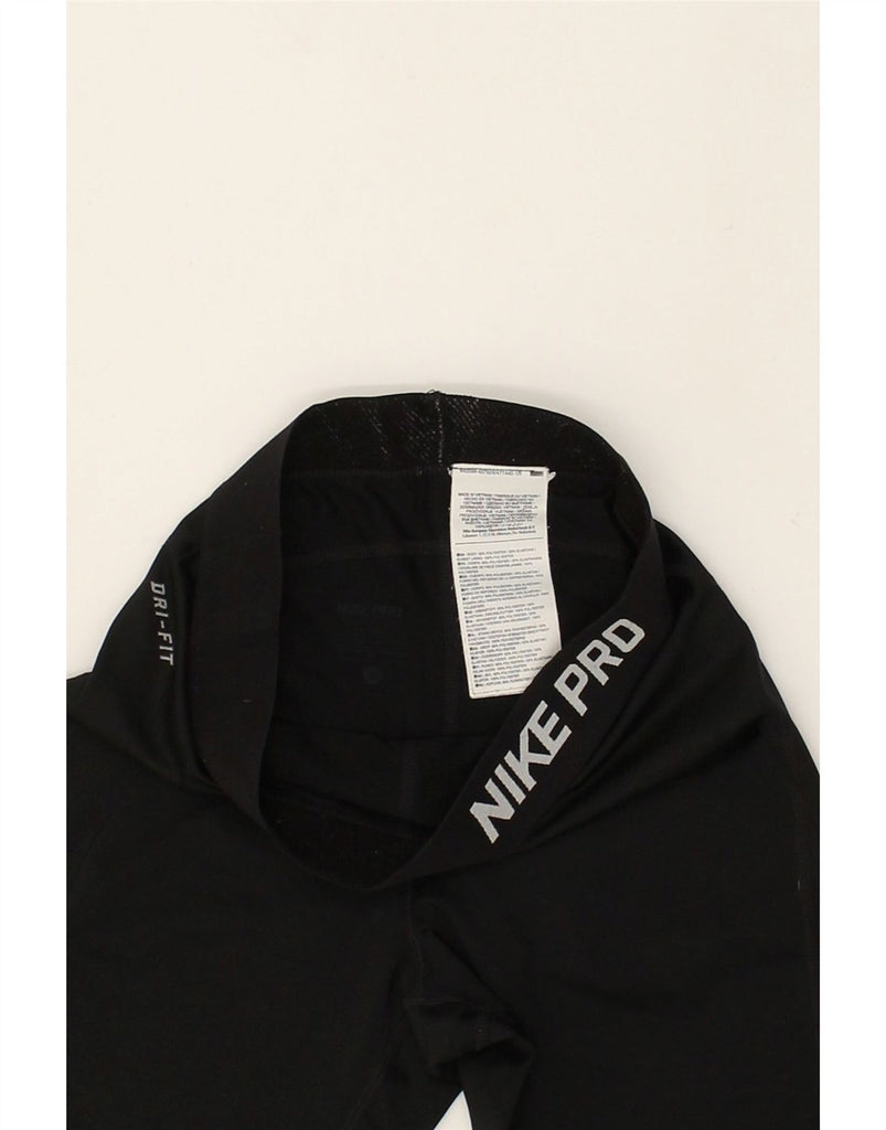 NIKE Womens Dri Fit Capri Leggings UK 8 Small Black Polyester | Vintage Nike | Thrift | Second-Hand Nike | Used Clothing | Messina Hembry 