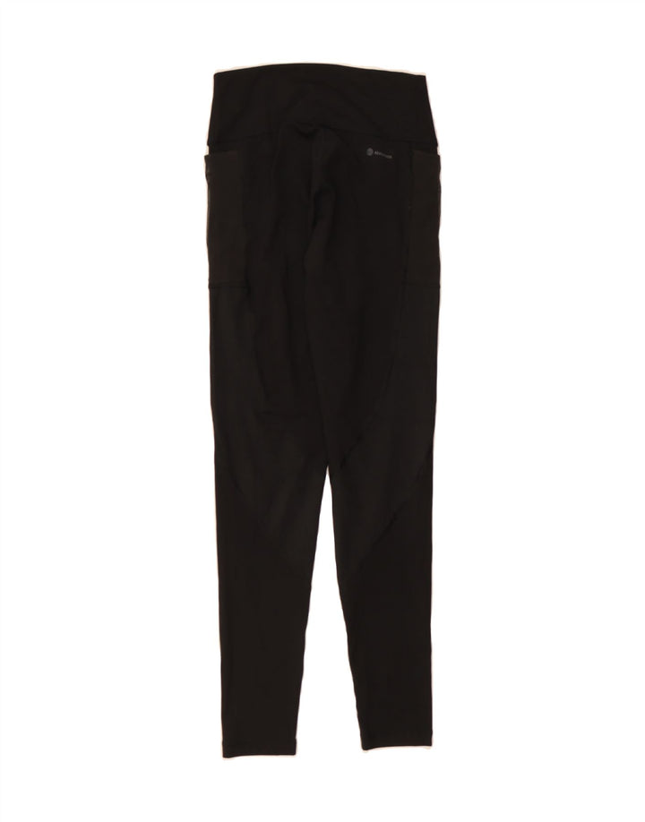ADIDAS Womens Tight Fit Leggings UK 8/10 Small  Black Polyester Vintage Adidas and Second-Hand Adidas from Messina Hembry 