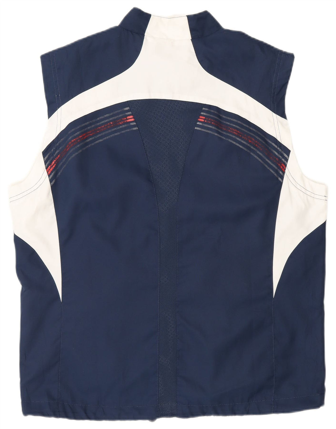 Asics Mens Sleeveless Tracksuit Top Jacket Large Navy Blue Colourblock