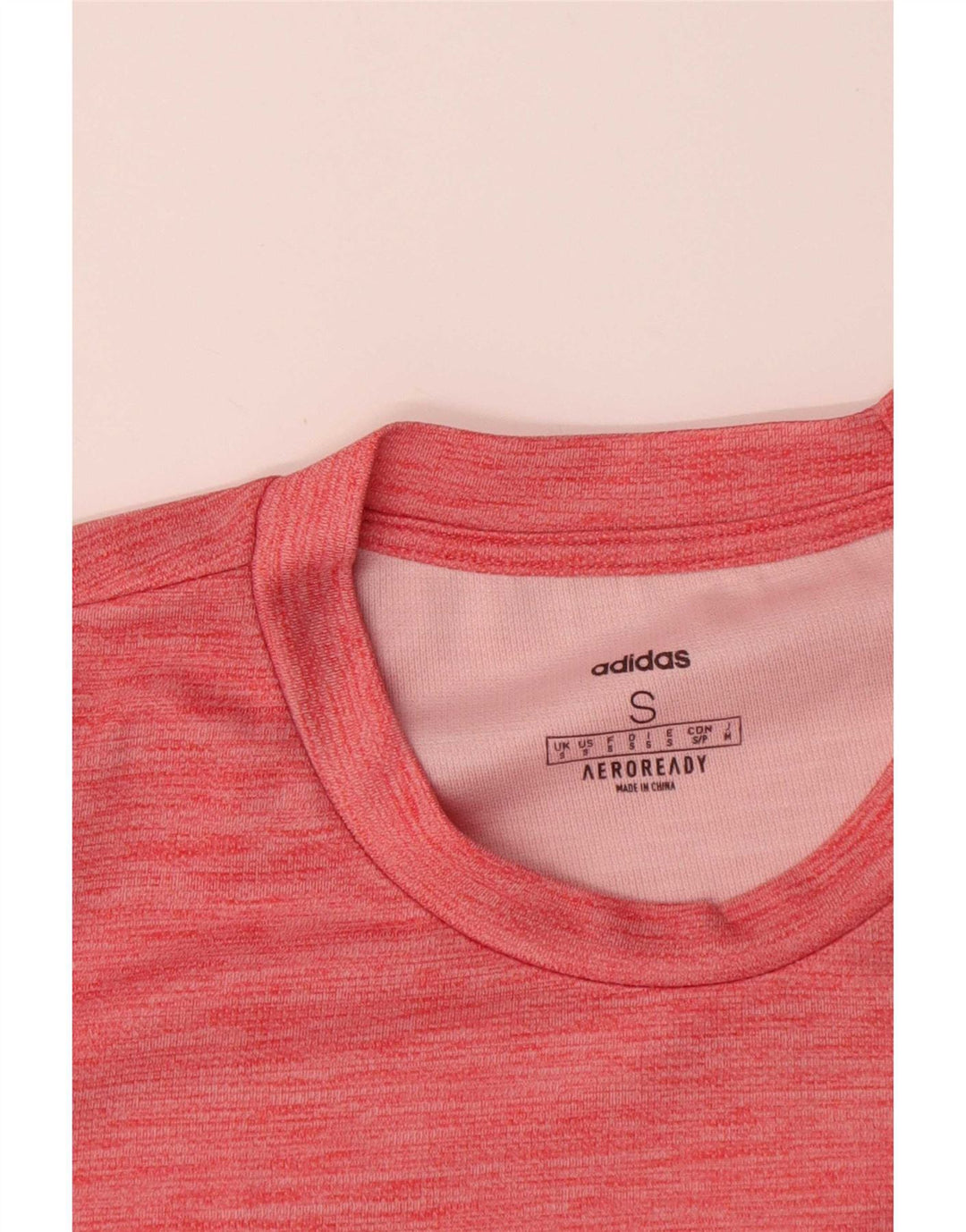 Adidas Mens Aeroready T-Shirt Top Small Pink Flecked Polyester