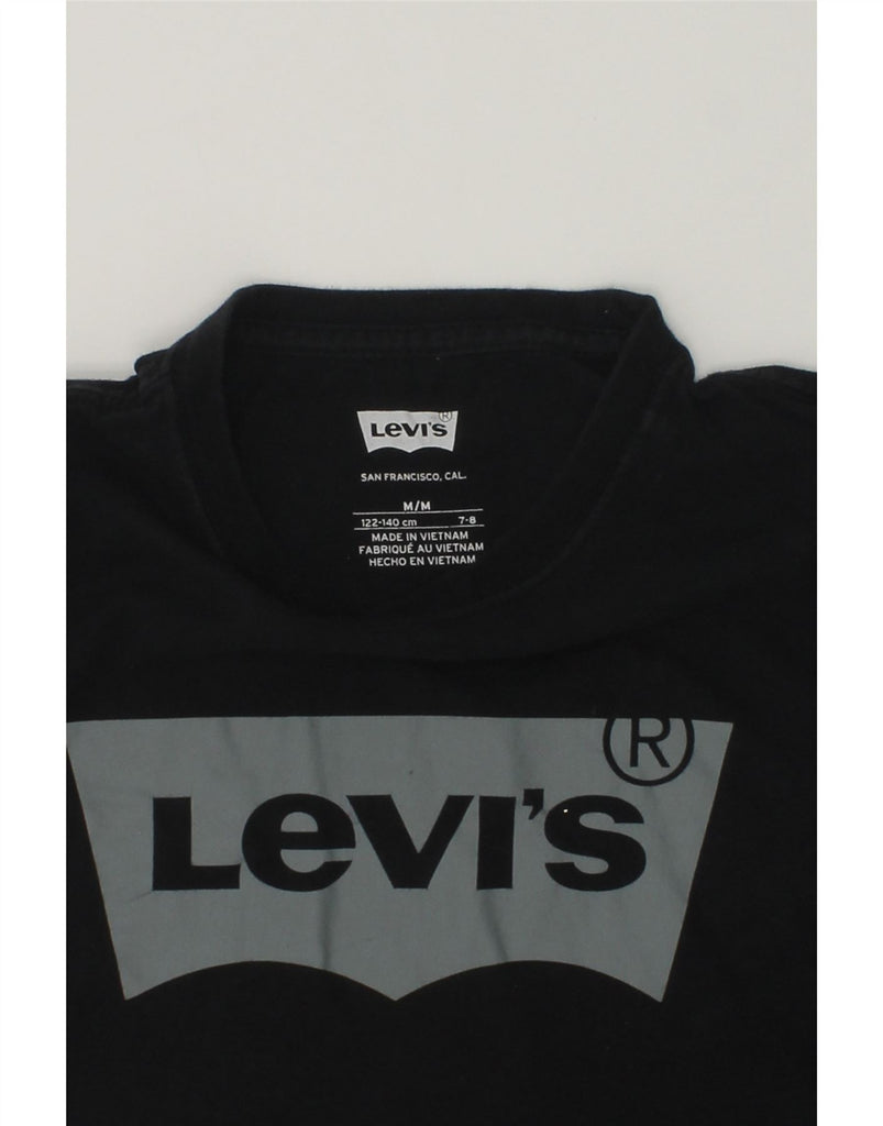 LEVI'S Boys Graphic T-Shirt Top 7-8 Years Medium  Black Cotton | Vintage Levi's | Thrift | Second-Hand Levi's | Used Clothing | Messina Hembry 