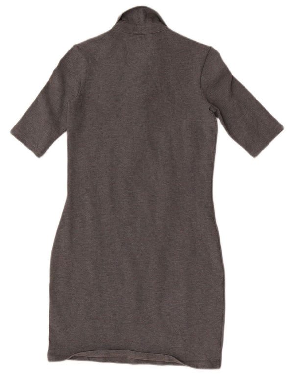 Lacoste Womens Slim Fit Polo Dress Size 32 XS Grey Flecked Cotton