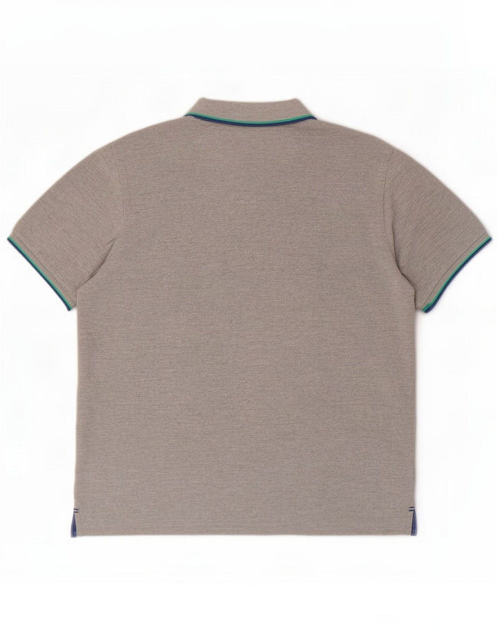 North Sails Mens Polo Shirt Medium Grey Striped Cotton