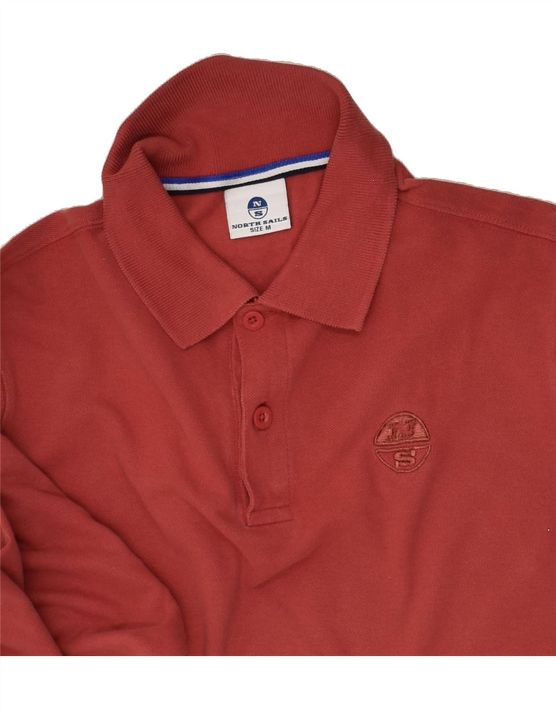 NORTH SAILS Mens Long Sleeve Polo Shirt Medium Red Cotton | Vintage North Sails | Thrift | Second-Hand North Sails | Used Clothing | Messina Hembry 