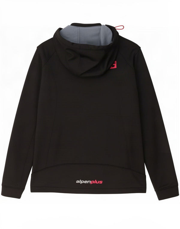 Alpen Moden Womens Hooded Windbreaker Jacket UK 18 XL Black Polyester