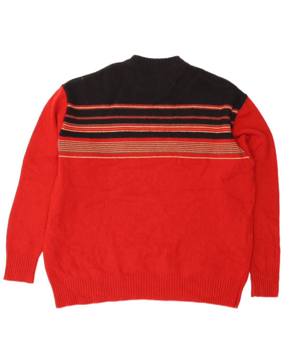 PAUL SMITH Mens Crew Neck Jumper Sweater XL Red Striped Wool