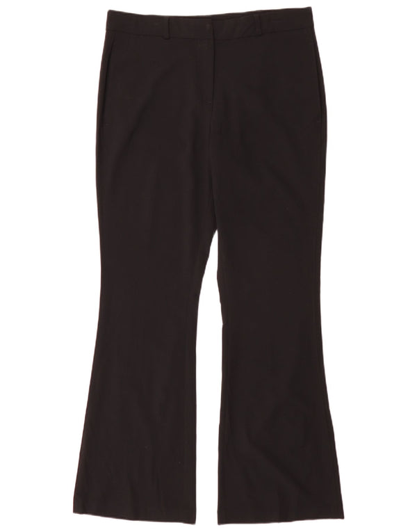 Marks & Spencer Womens Flare Suit Trousers UK 12 Medium W30 L31 Black