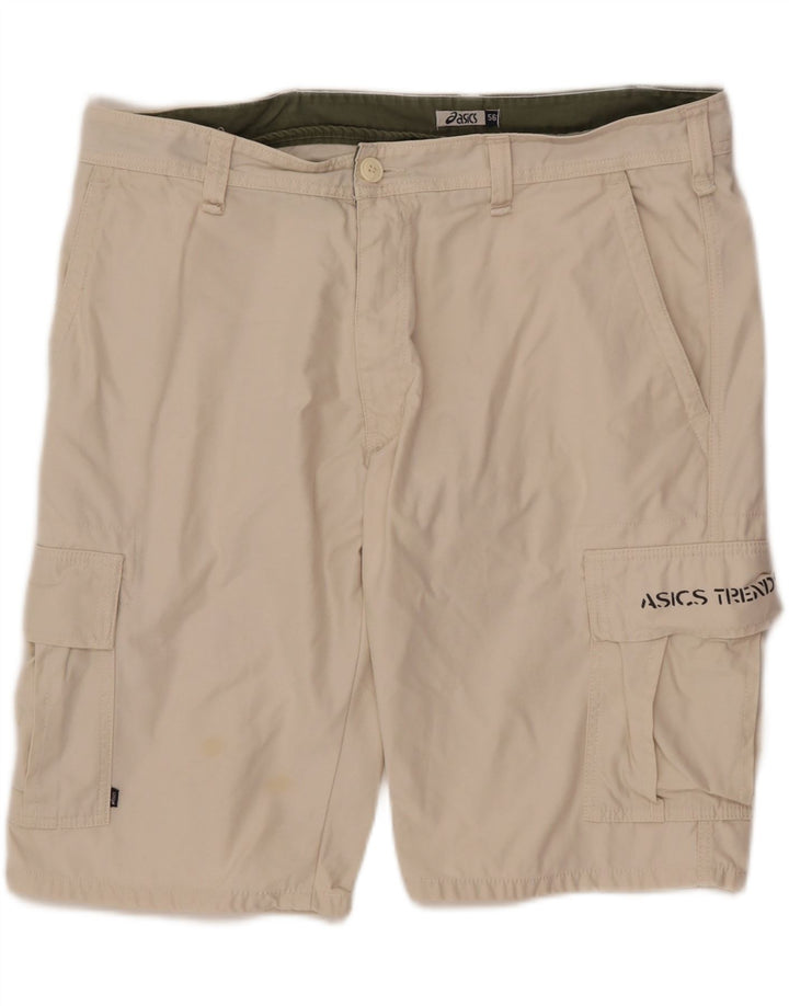 Asics Mens Cargo Shorts IT 56 3XL W40  Beige Cotton