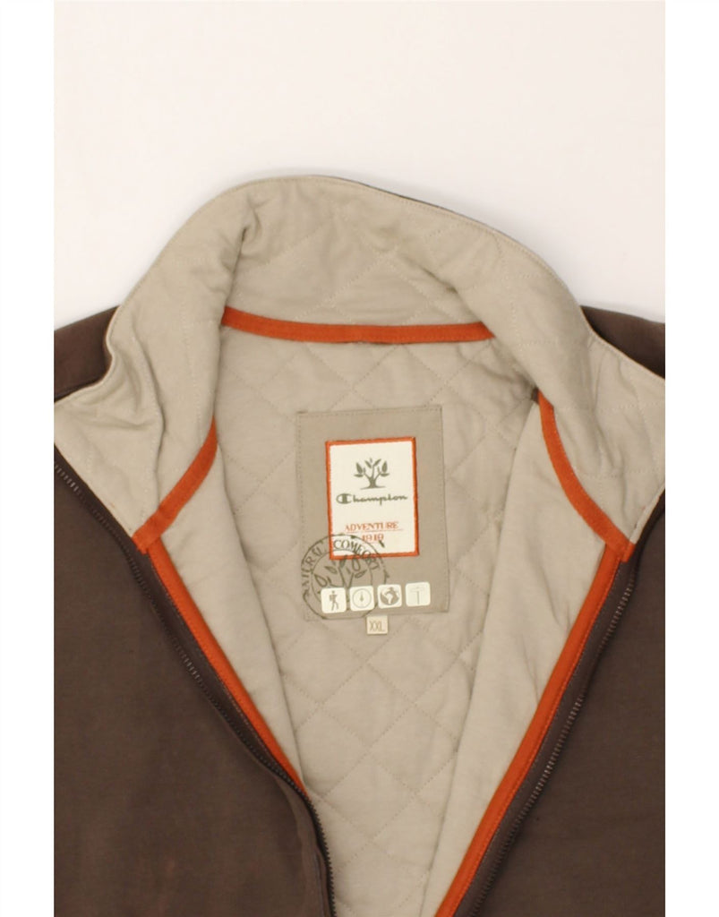 CHAMPION Mens Slim Bomber Jacket UK 44 2XL Brown Cotton | Vintage Champion | Thrift | Second-Hand Champion | Used Clothing | Messina Hembry 