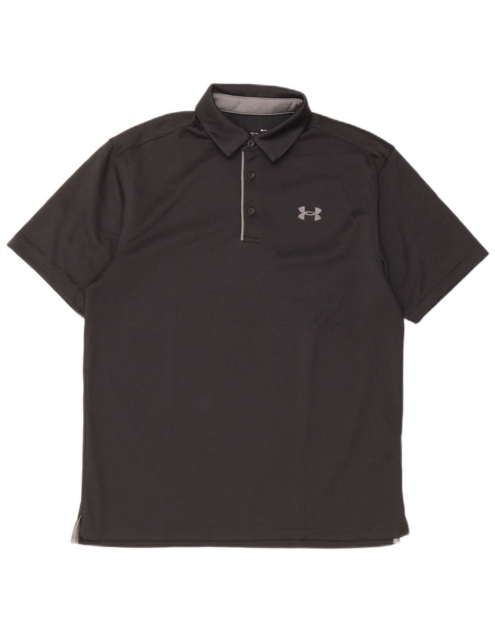 Under Armour Mens Polo Shirt Medium Black Polyester