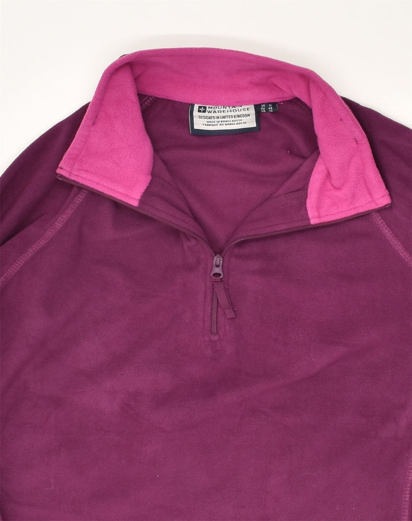 MOUNTAIN WAREHOUSE Womens Zip Neck Fleece Jumper UK 18 XL Maroon Polyester | Vintage Mountain Warehouse | Thrift | Second-Hand Mountain Warehouse | Used Clothing | Messina Hembry 