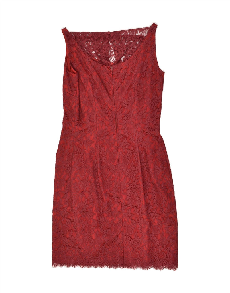 VINTAGE Womens Sleeveless Lace Shift Dress UK 10 Small Red | Vintage Vintage | Thrift | Second-Hand Vintage | Used Clothing | Messina Hembry 