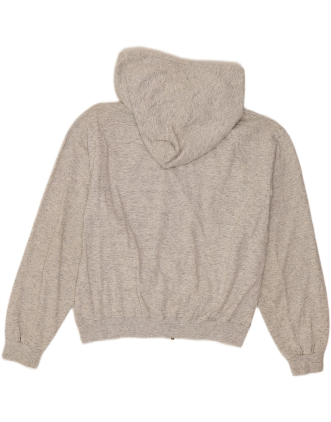 CHAMPION Womens Crop Zip Hoodie Sweater UK 14 Medium Grey Flecked