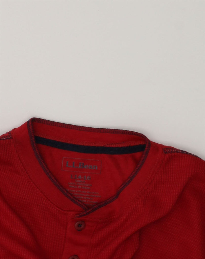 L.L.BEAN Boys Top Long Sleeve 14-15 Years Large Red Polyester | Vintage L.L.Bean | Thrift | Second-Hand L.L.Bean | Used Clothing | Messina Hembry 