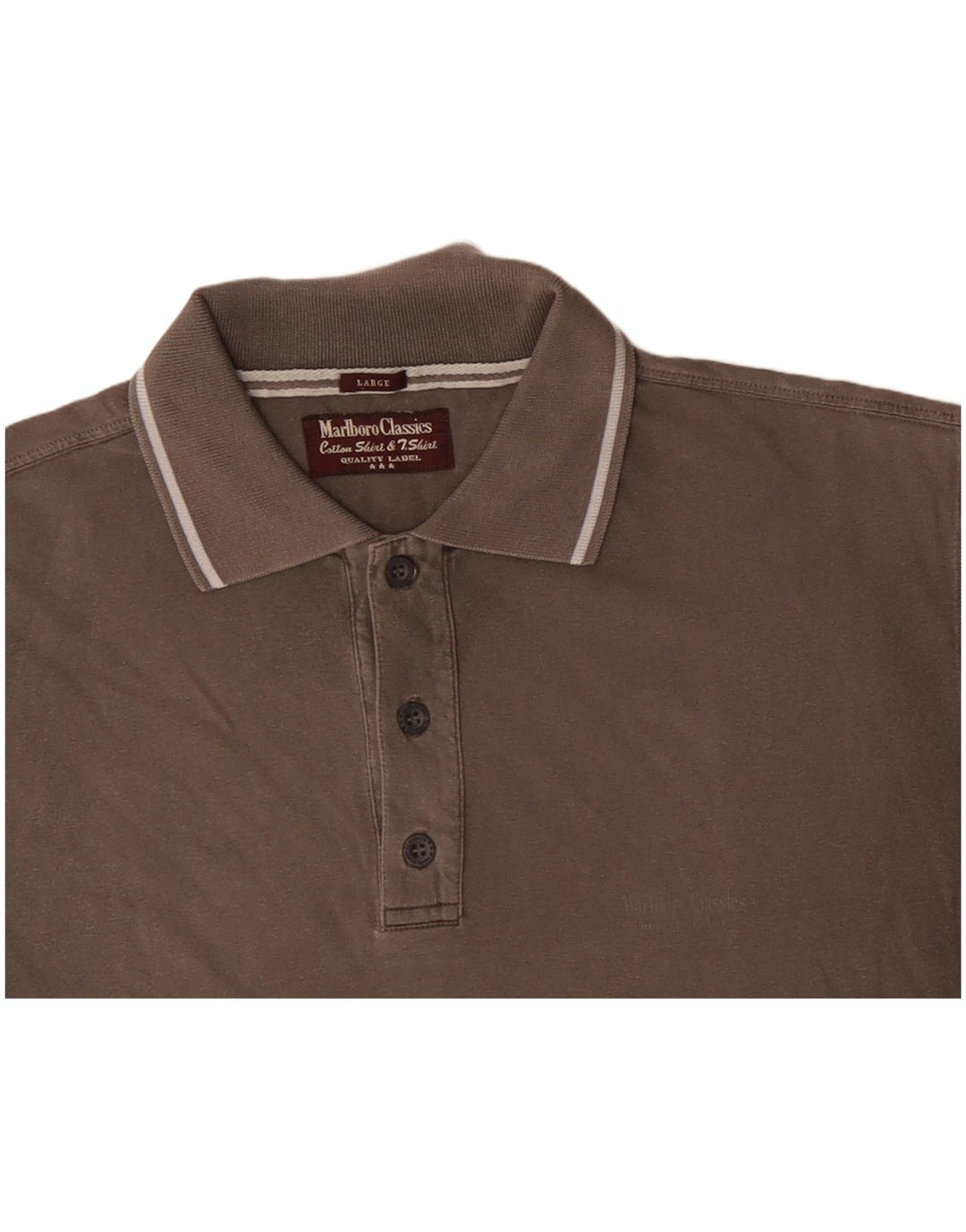 MARLBORO CLASSICS Mens Polo Shirt Large Brown Cotton