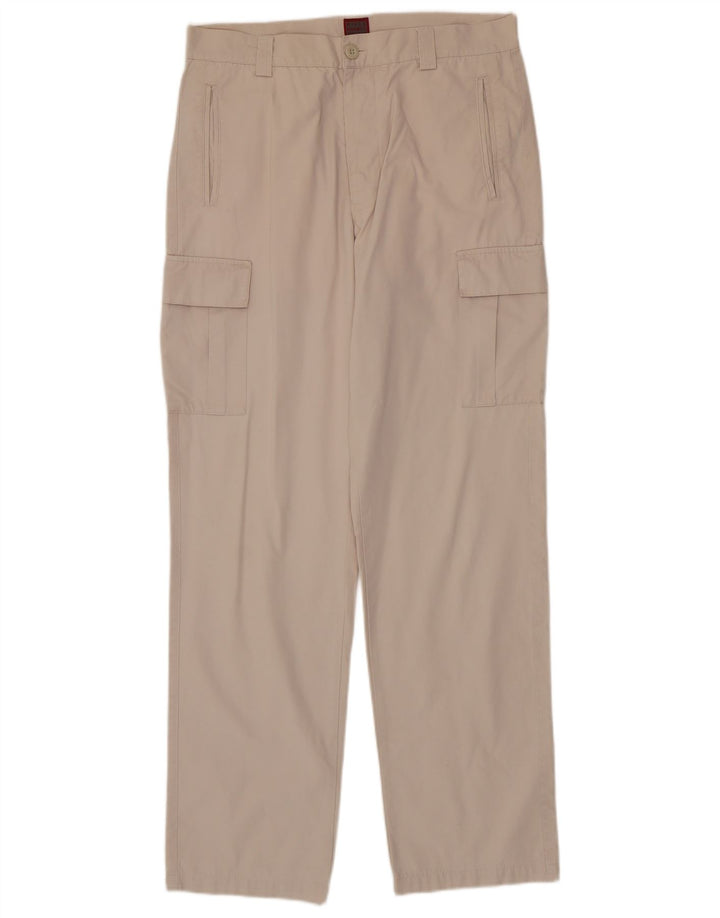 Rifle Mens Straight Cargo Trousers W34 L34 Khaki Cotton