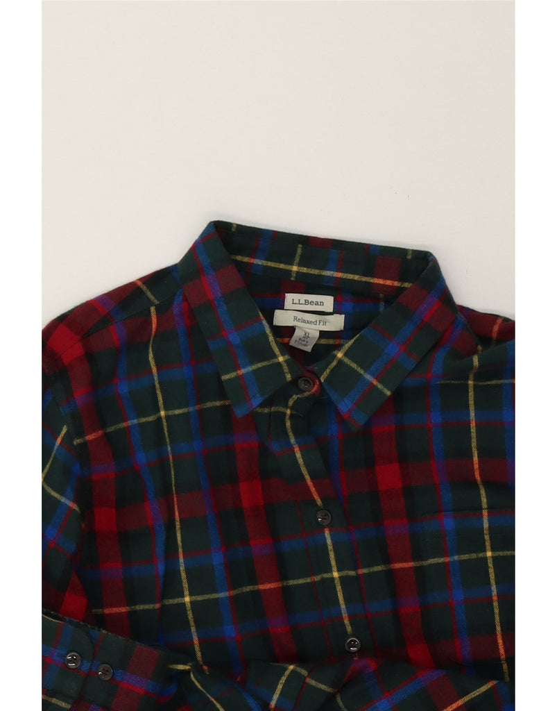 L.L.BEAN Womens Shirt UK 18 XL Green Check Cotton Vintage L.L.Bean and Second-Hand L.L.Bean from Messina Hembry 
