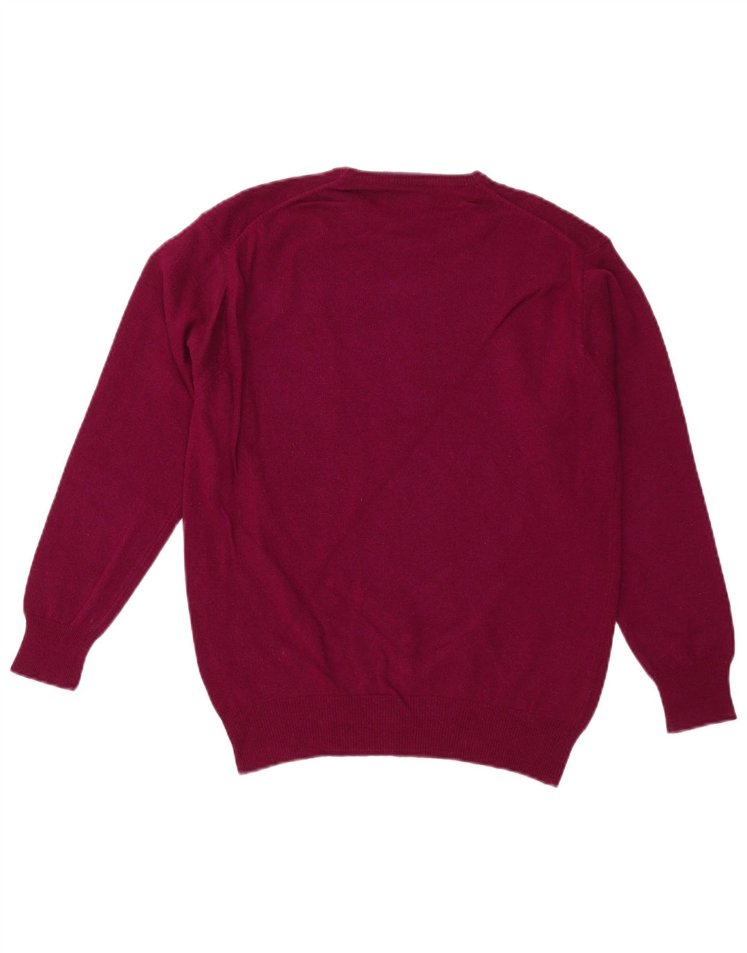 Benetton Womens Crew Neck Jumper Sweater UK 18 XL Maroon Wool