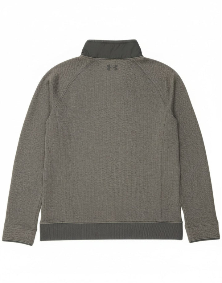 Under Armour Boys Button Neck Sweatshirt Jumper 11-12 Years Large Grey